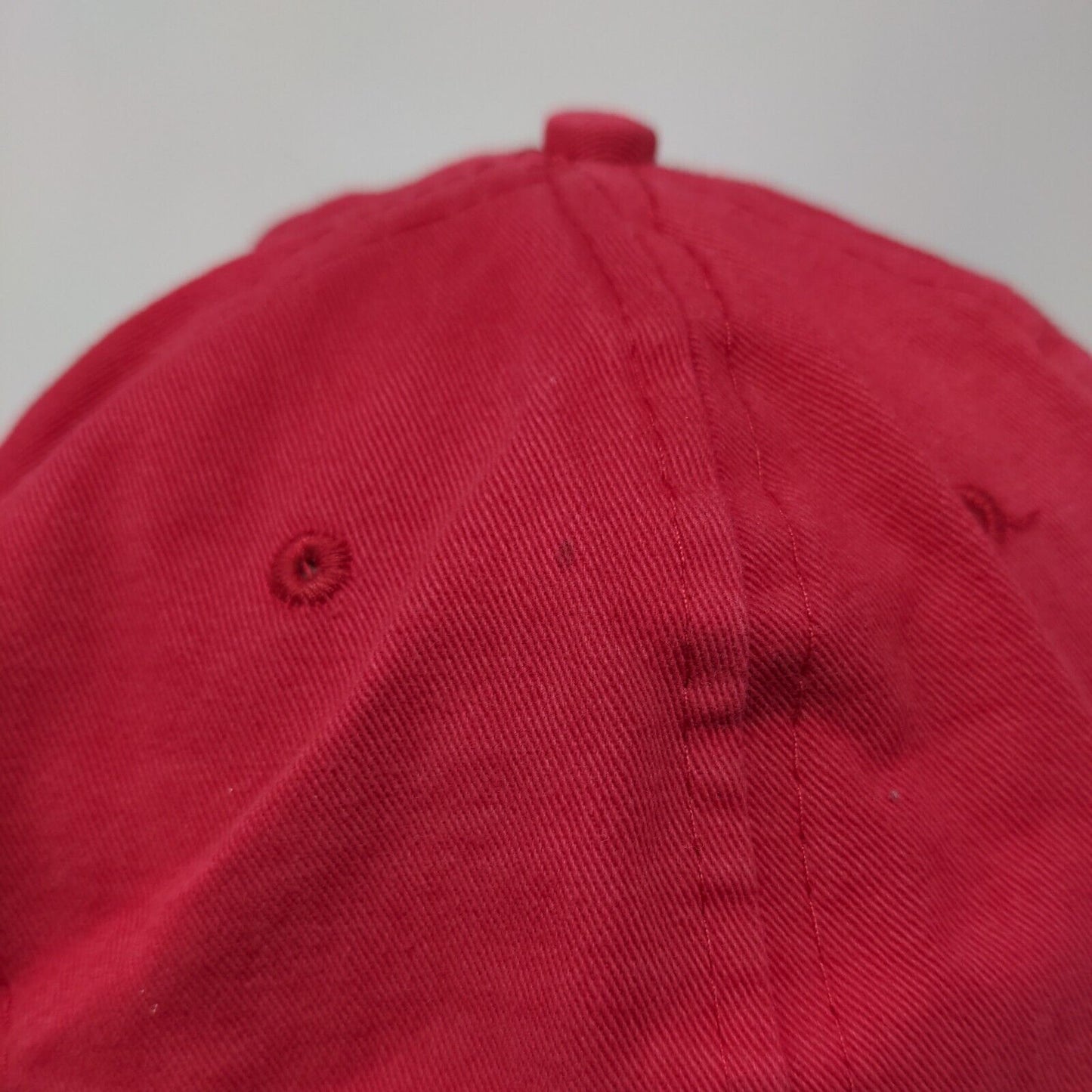 Unbranded Slideback Hat Red OSFA Adjustable Vented Holes 6 Panel Blank