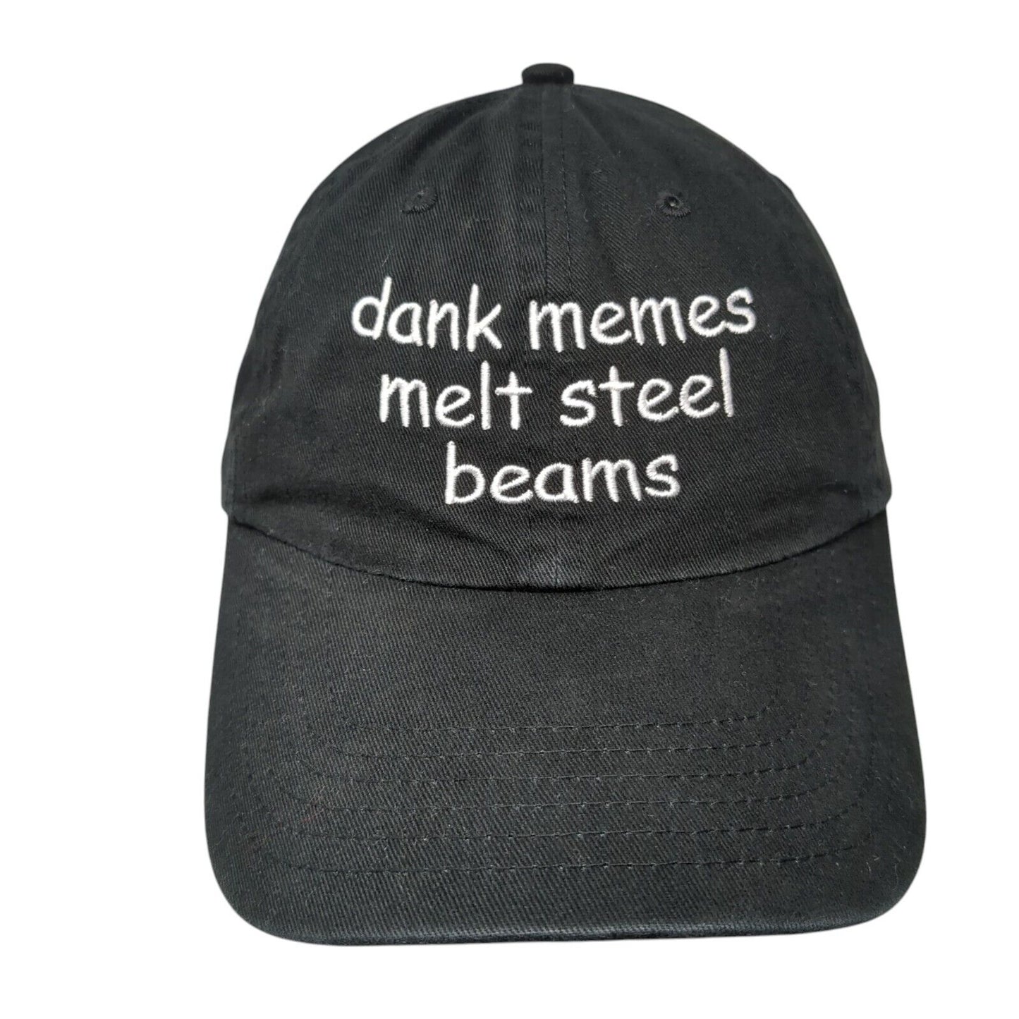 Dank Memes Melt Steel Beams Slideback Hat Black One Size Embroidered