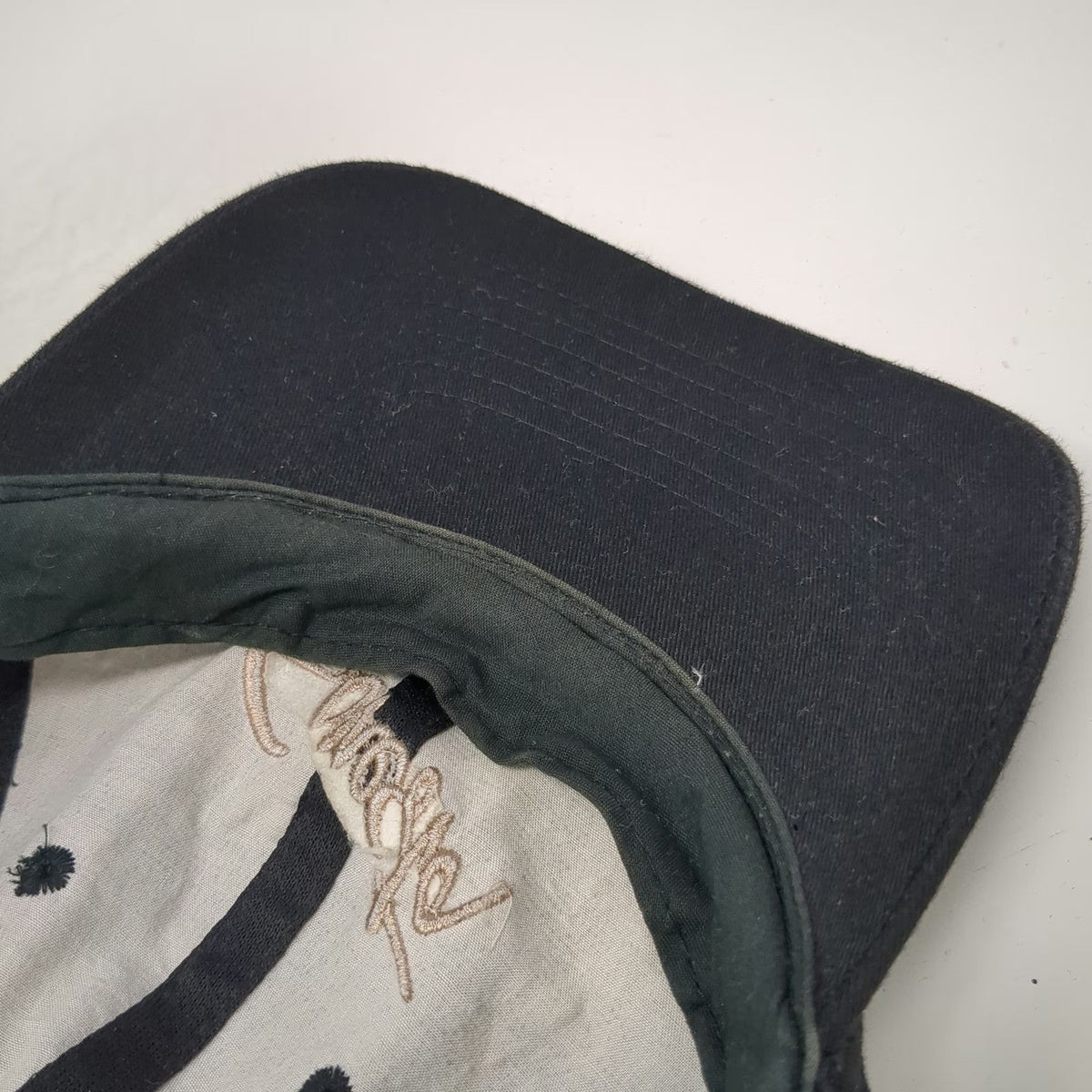 KC Caps Baseball Cap Black One Size Sonesta Script Logo Hat Slideback Closure