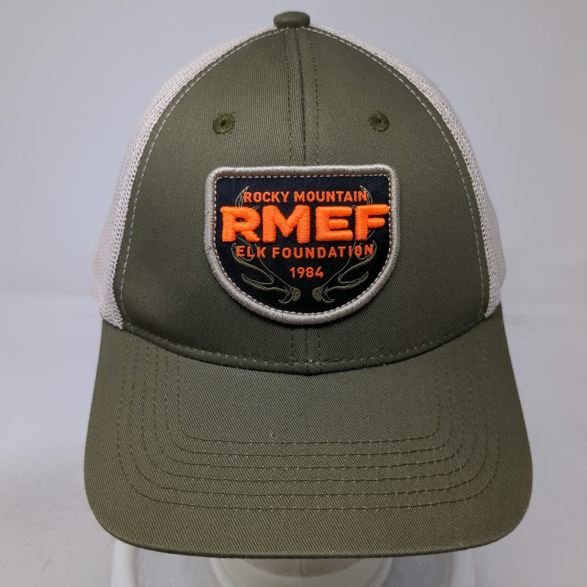 Rocky Mountain Elk Foundation Trucker Hat Green One Size Mesh Snapback RMEF