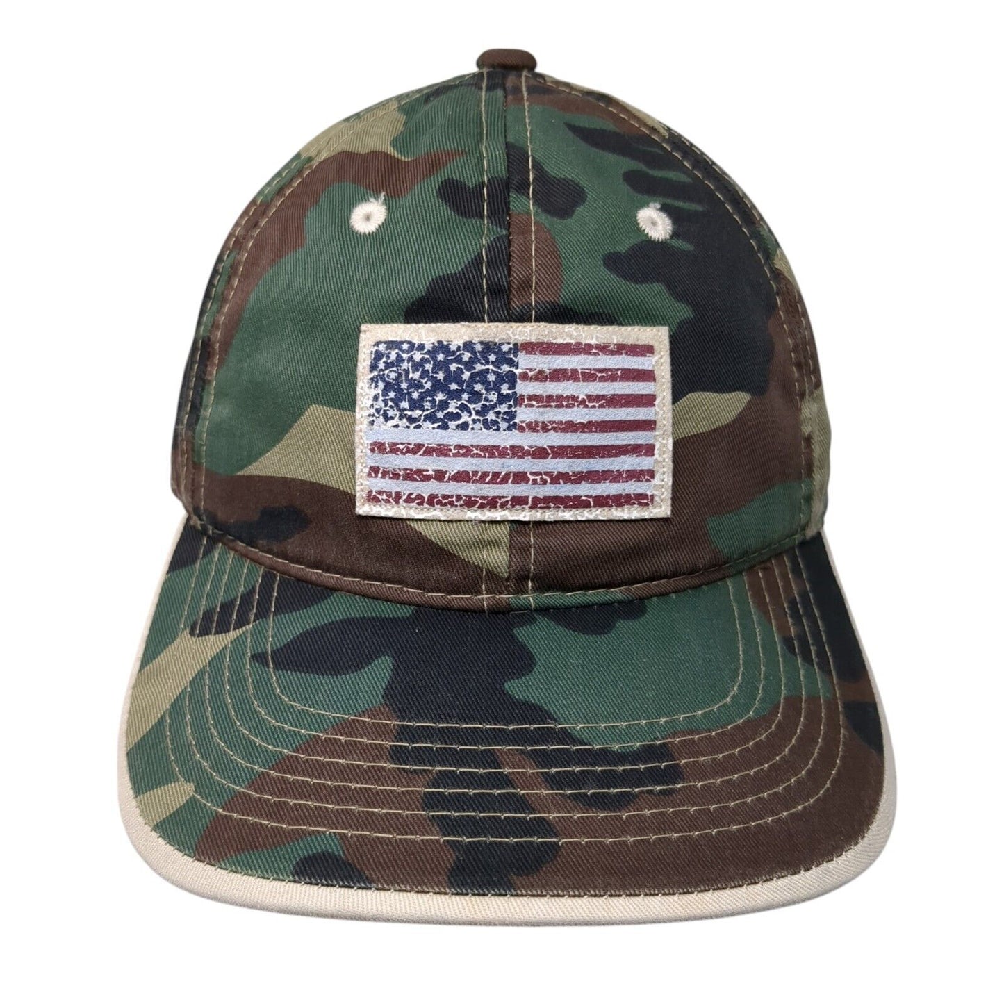 USA Flag Patch Slideback Hat Camo One Size Adjustable Signatures