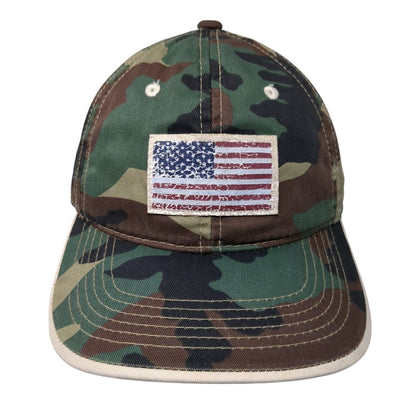 USA Flag Patch Slideback Hat Camo One Size Adjustable Signatures