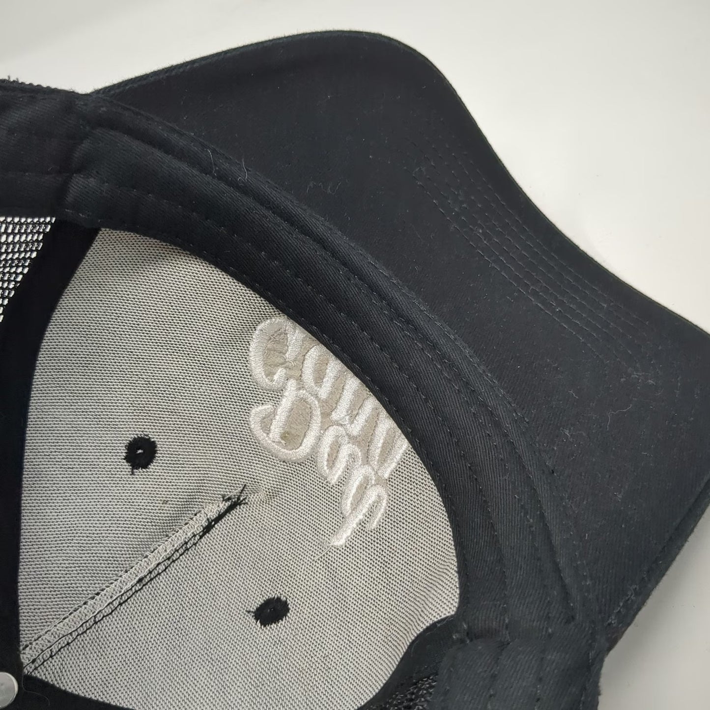 Dad Gang Trucker Hat Black One Size Mesh Snapback IYKYK Script Logo Embroidery