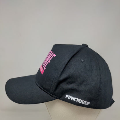 All Is One Knockout Cancer Hard Rock Pinktober Slideback Hat Black OS Adjustable