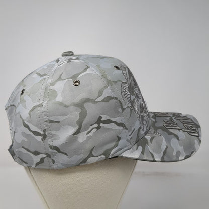 Black Eagle Gray Camo Gone Fishin Largemouth Bass One Size Baseball Cap Hat Fish