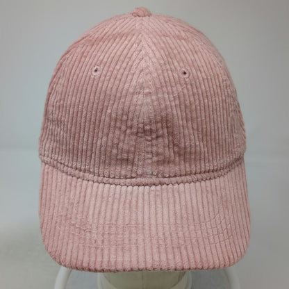 Pink Baseball Cap One Size Corduroy Adjustable Strapback Solid Blank 6 Panel Hat