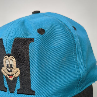 Mickey Mouse Snapback Hat Blue One Size Adjustable Embroidered Goofy's Hat Co