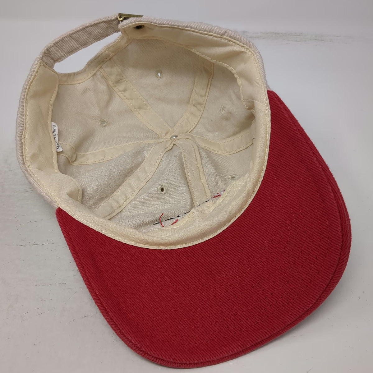 ZipWall Baseball Cap Beige Red One Size Slideback Logo Workwear Construction Hat