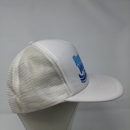 Raging Waters Snapback Trucker Hat White OSFA Adjustable Mesh Back Sportcap