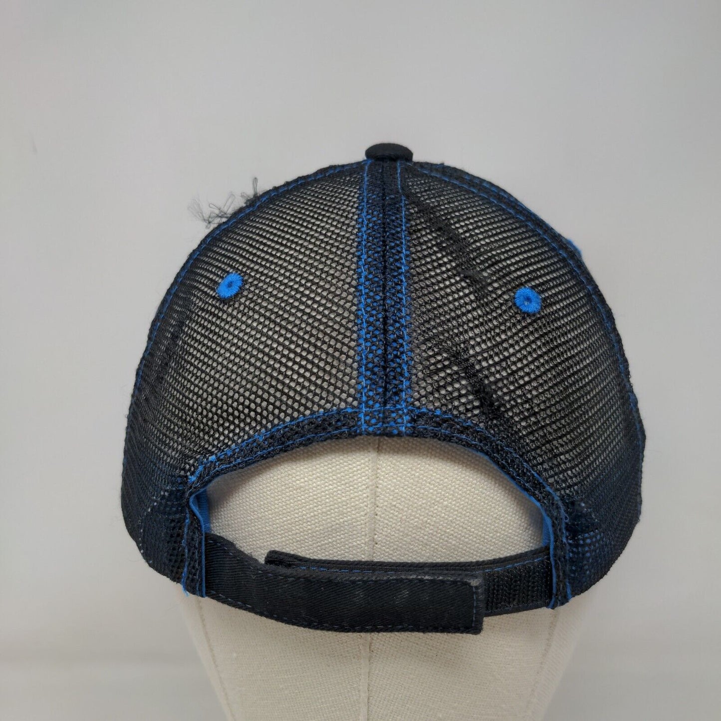 Main Gate Men's Strapback Mesh Back Hat Blue Black OSFM Embroidered NCAA Logo