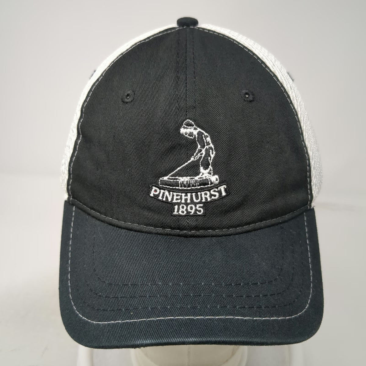 Pukka Baseball Cap Black One Size Pinehurst 1895 Golf Mesh Back Strapback Hat