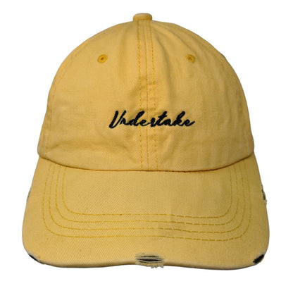 Undertake NY New York Slideback Hat Yellow One Size Embroidered Distressed