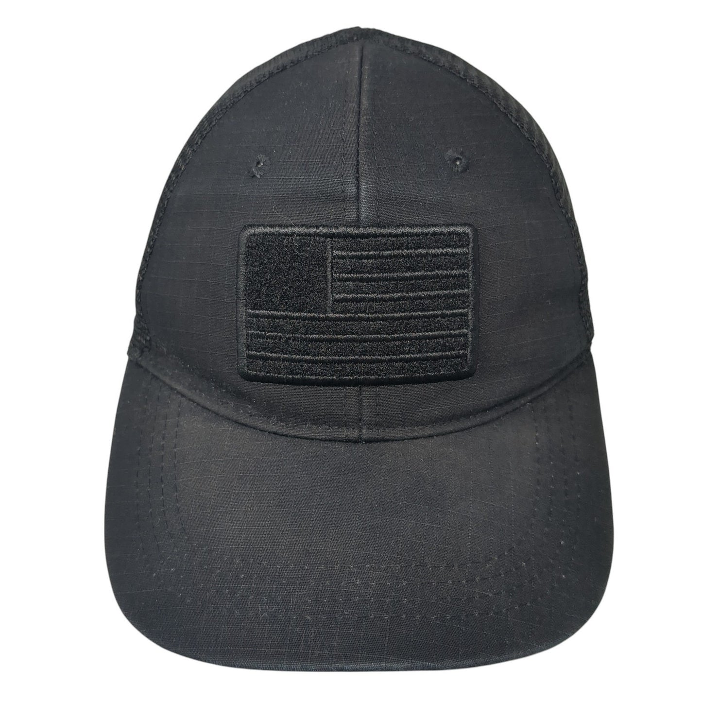 Highland Tactical Snapback Trucker Hat Black One Size USA Flag Mesh Back