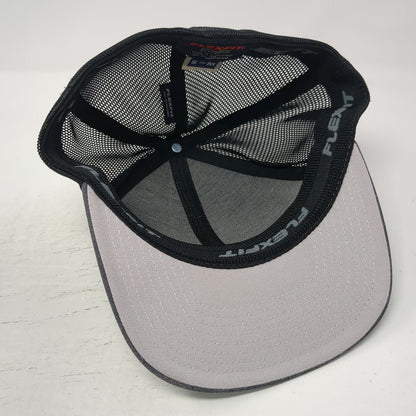 Flexfit Baseball Cap Gray M Mesh Back Heathered Graybar Logo Yupoong Fitted Hat
