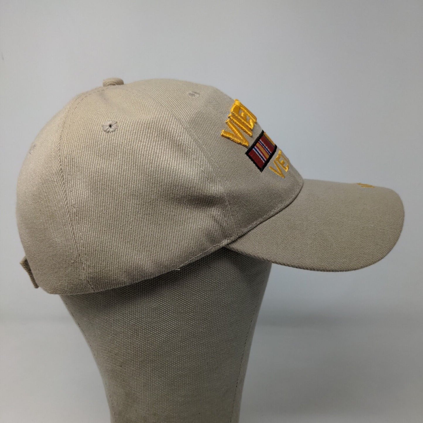 Unbranded Men's Strapback Hat Tan Embroidered Vietnam Veteran Logo Military