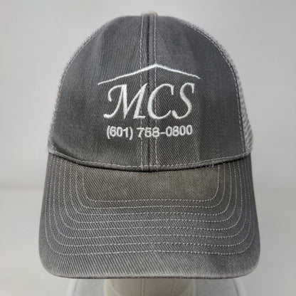 MCS (601) 758-0800 Snapback Trucker Hat Gray OSFA Adjustable Mesh Back