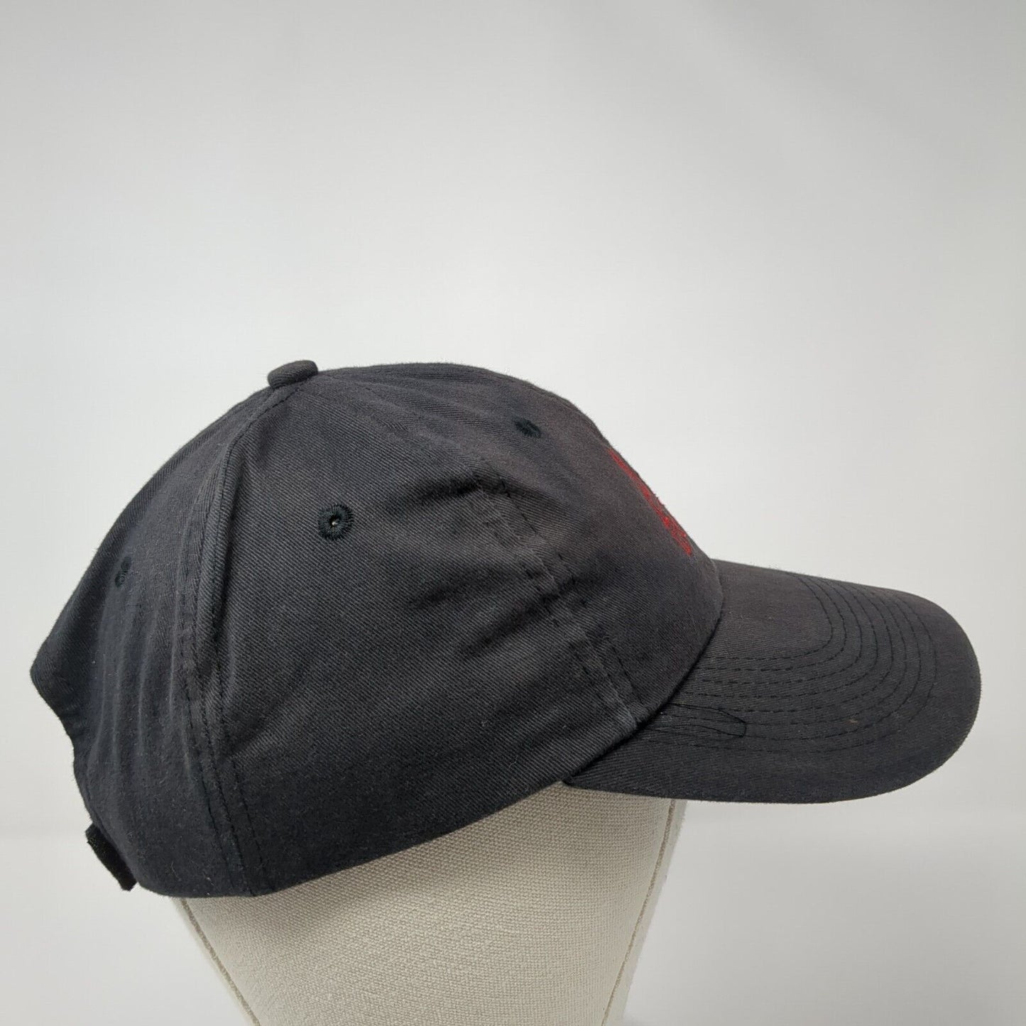 AH Lighting Strapback Hat Black One Size Adjustable Embroidered 6 Panel Cotton