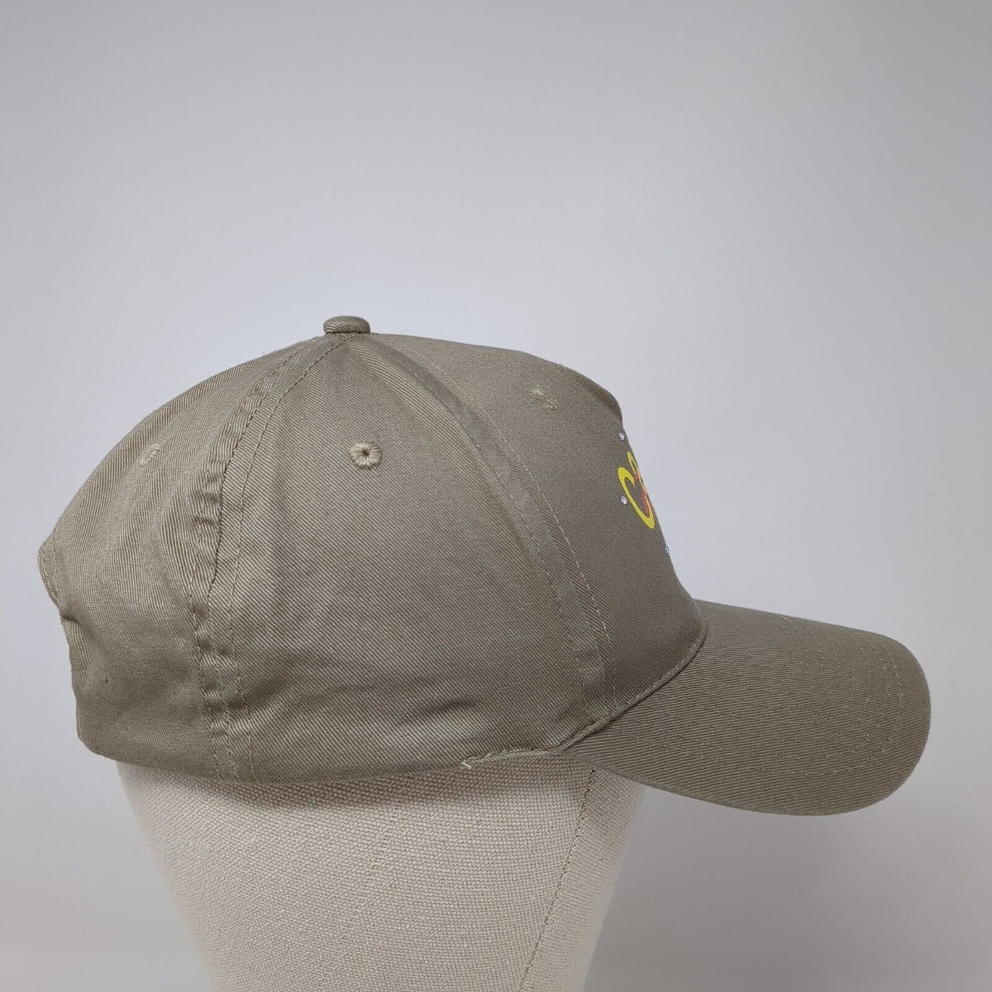 CanCun 2015 Snapback Hat Tan One Size Adjustable Rhinestone 6 Panel Cobra