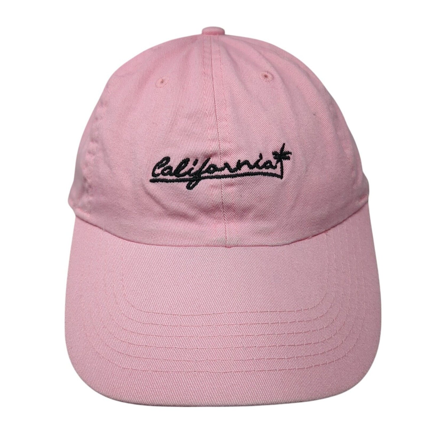 California Slideback Hat Pink One Size Adjustable Embroidered David And Young