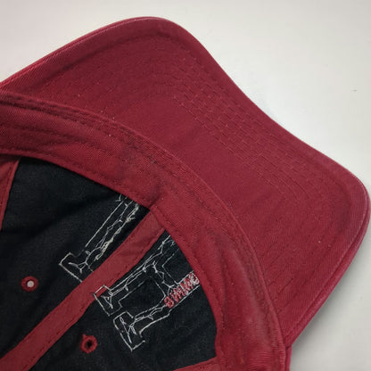 American Needle Snapback Hat Red One Size Jackson Hole Wyoming Distressed Bison