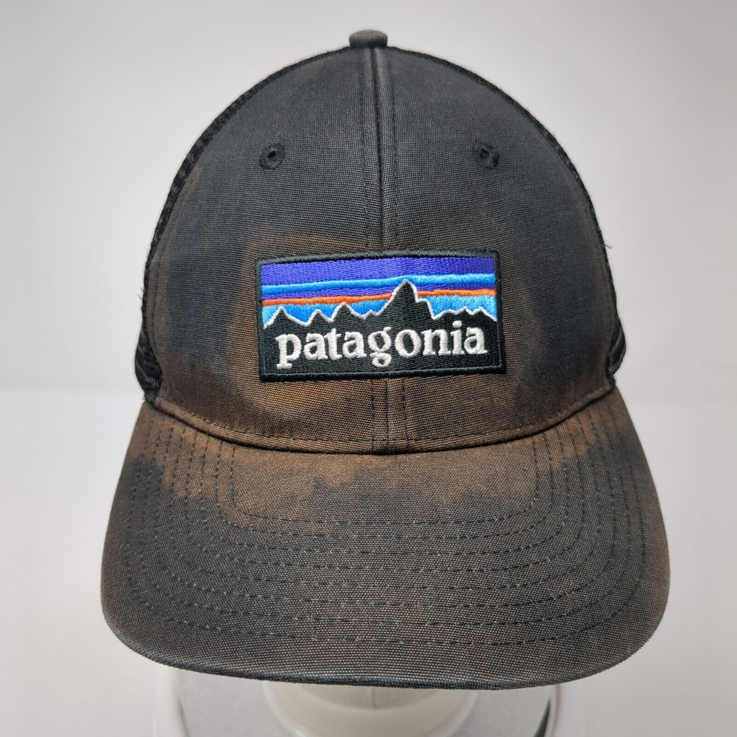 Patagonia Snapback Trucker Hat Black OS Adjustable Embroidered Mesh Back