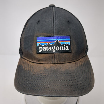 Patagonia Snapback Trucker Hat Black OS Adjustable Embroidered Mesh Back