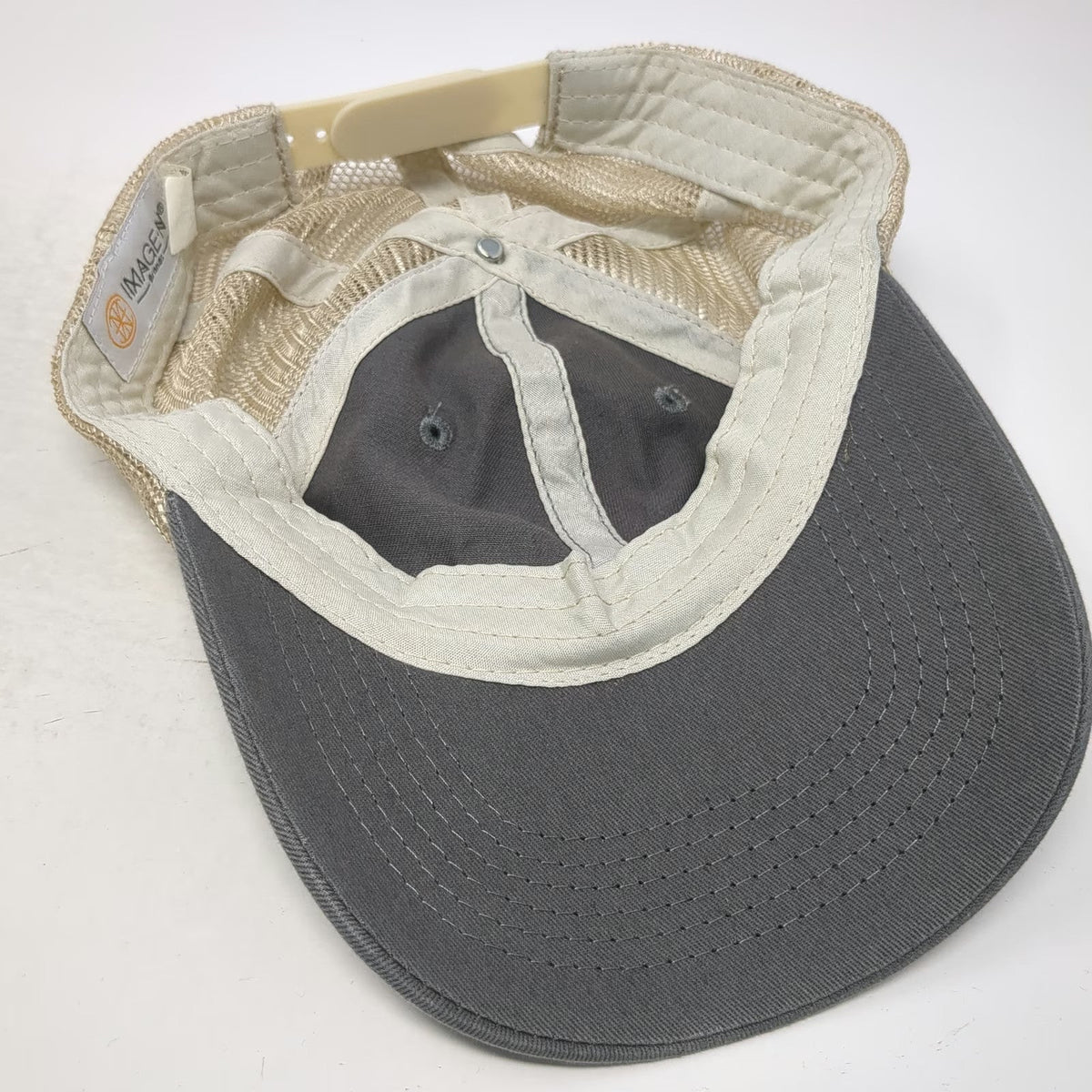 Image-N Trucker Hat Gray White Beige One Size Miriams Heart Mesh Snapback 2009