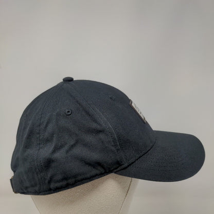 Quiksilver Slideback Hat Black OSFM Adjustable Patch Logo Vented Holes 6 Panel