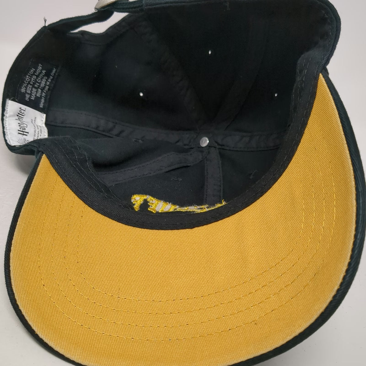 Harry Potter Baseball Cap Black One Size Hufflepuff Alumni Yellow Underbrim Hat