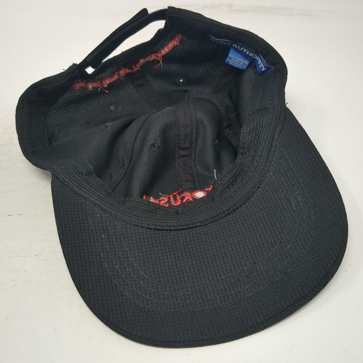 Port Authority Kokusai Black Baseball Cap One Size Strapback Thermal Logo Hat