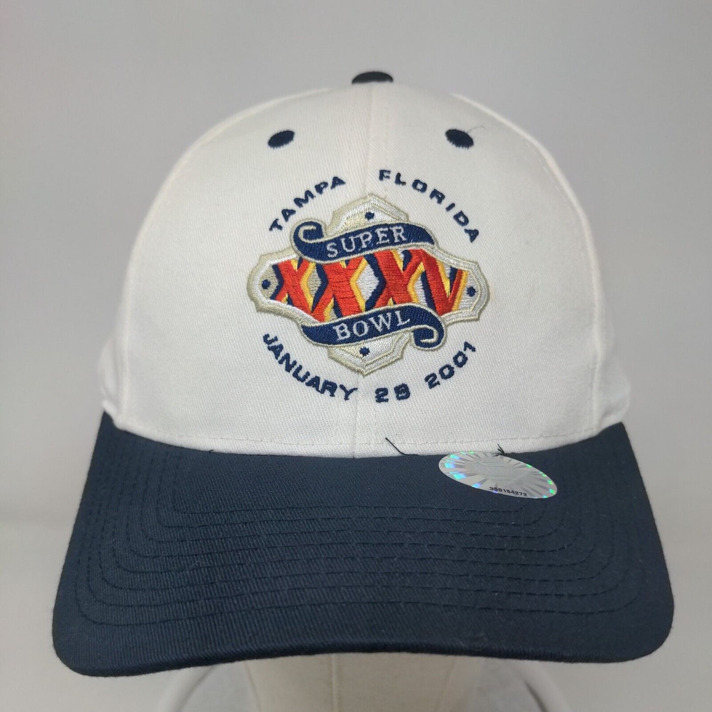 Logo Athletic Men's Snapback Hat White OSFA Vintage Super Bowl XXXV 2001