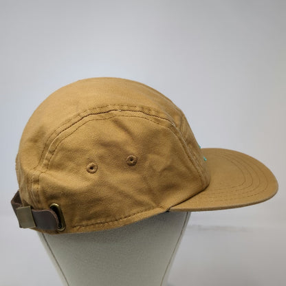 Pukka 5 Panel Brown Black Blue One Size Leather Strapback Cotton Tree Logo Hat