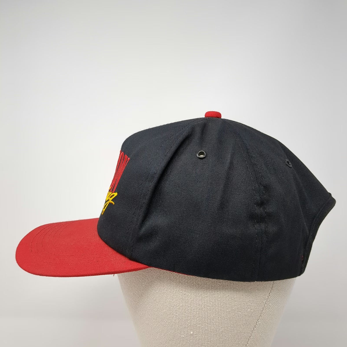 Black Red Baseball Cap One Size Lawson Racing Embroidered Snapback Twill Hat