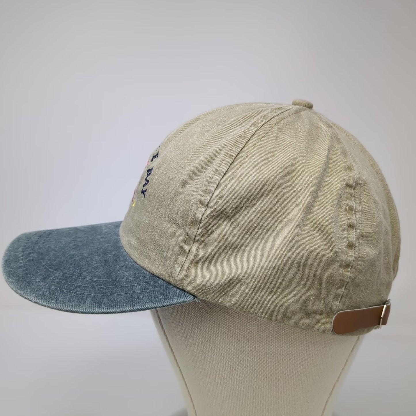 Fahrenheit Baseball Cap Beige OSFM Slideback Chesapeake Bay USA Flag Star Hat