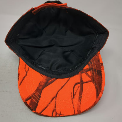 Orange Baseball Cap Camo Faux Hair One Size Novelty Hunting Visor Costume Hat