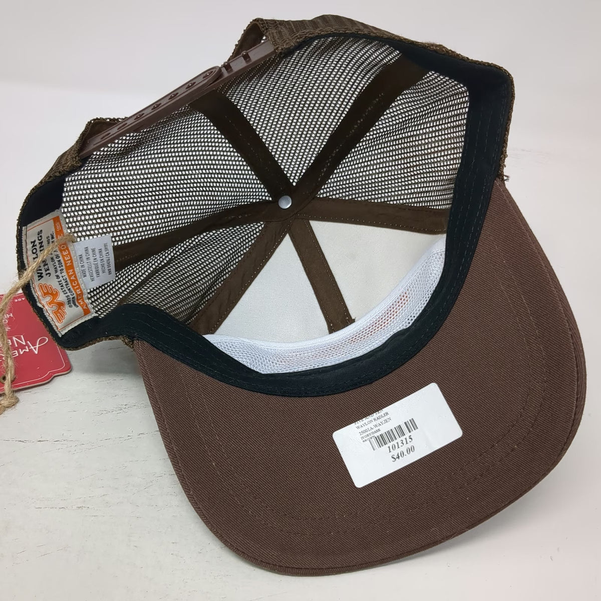 American Needle Trucker Hat Brown OS Waylon Ramblin Man Mesh Back Piping W/Tags