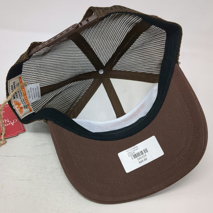American Needle Trucker Hat Brown OS Waylon Ramblin Man Mesh Back Piping W/Tags