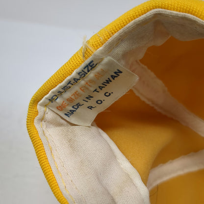 Trucker Hat Yellow Snapback Mesh Back Green Underbrim Solid Plain Blank Vintage