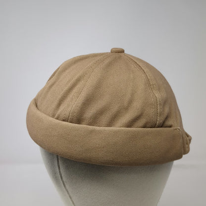 Brown Baseball Cap One Size Slideback Brimless Rolled Cuff Cotton Twill Hat