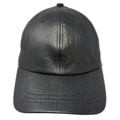 A New Day Baseball Cap Black One Size Imitation Leather Elastic Strapback Hat