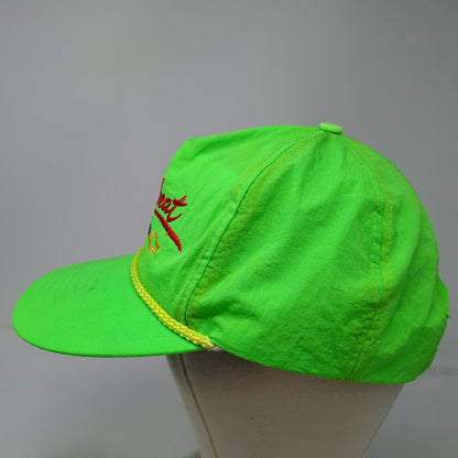 Nissin Cap Trucker Green Nylon Rope Heartbeat of America Chevy Logo Hat Vintage