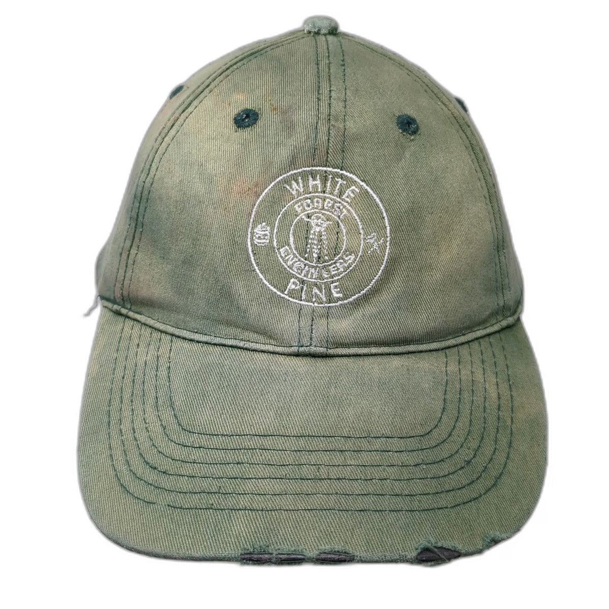BIG Baseball Cap Green OSFM White Pine Forest Engineers Adjustable Cotton Hat