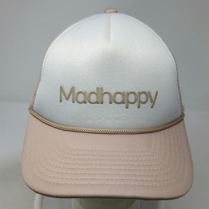 Madhappy Trucker Hat Beige White One Size Mesh Snapback Rope Embroidered Logo
