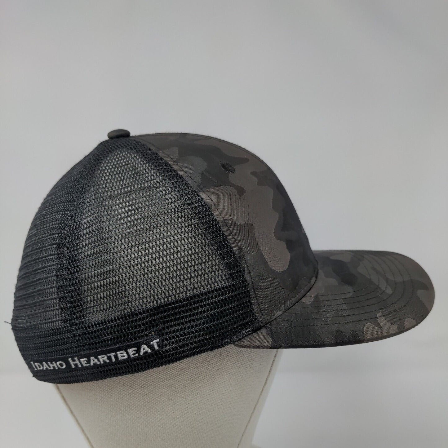 Idaho Heartbeat Snapback Mesh Back Trucker Hat Camo OSFA Adjustable