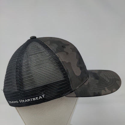 Idaho Heartbeat Snapback Mesh Back Trucker Hat Camo OSFA Adjustable