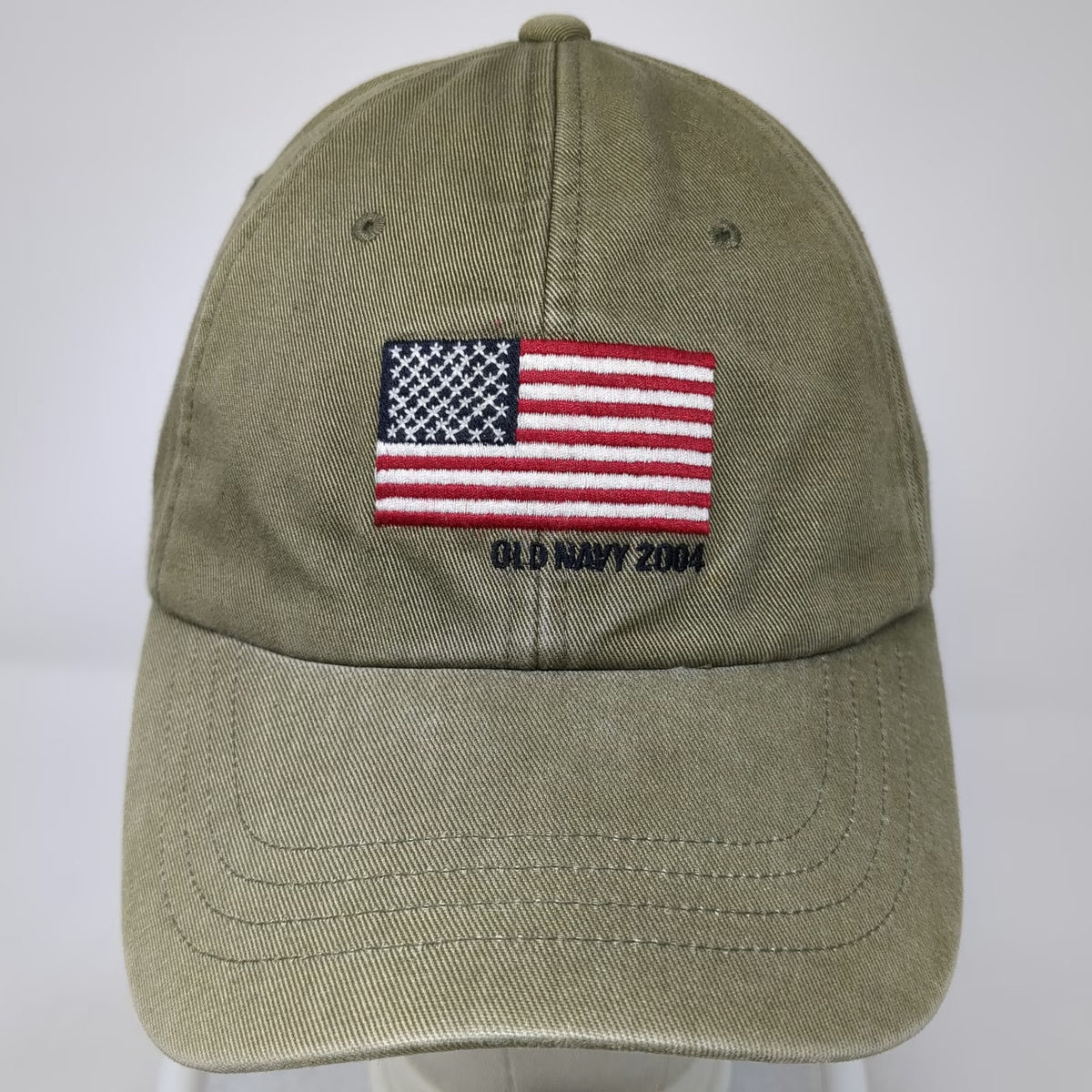 Old Navy Baseball Cap Green M American Flag 2004 Strapback Cotton Hat