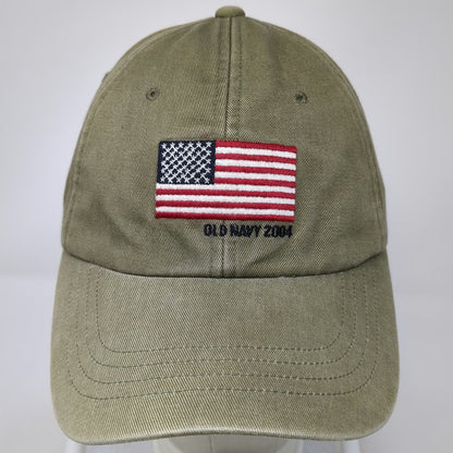 Old Navy Baseball Cap Green M American Flag 2004 Strapback Cotton Hat