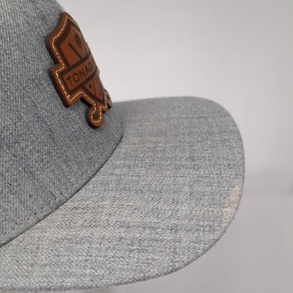 Tonaquint Leather Patch Snapback Trucker Hat Gray One Size Mesh Back