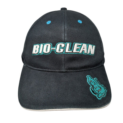 Bio-Clean Go Green Strapback Hat Black One Size Adjustable Embroidered