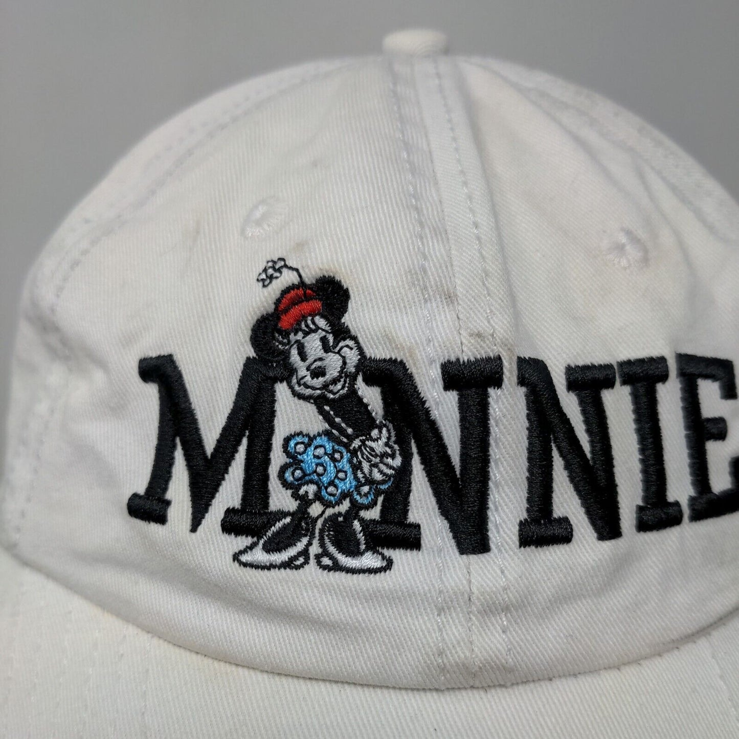 Disney Women's Slideback Hat White OSFM Embroidered Minnie Mouse Logo